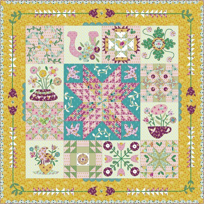 FP2QTSF.HANNAH Block of the Month Fabric Pack
